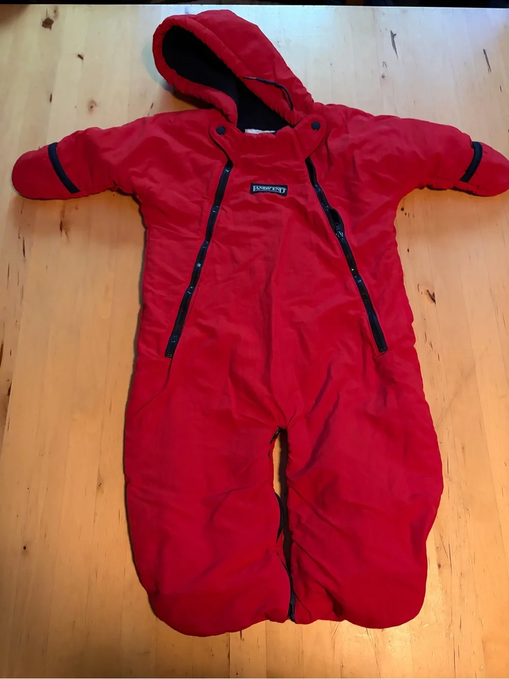 Infant Red One-Piece Snowsuit - Vintge